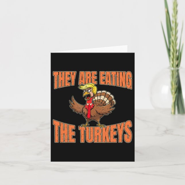 De äter kalkonernas Thanksgiving Trump Van Kort (Framsida)