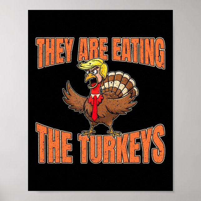De äter kalkonernas Thanksgiving Trump Van Poster (Framsidan)