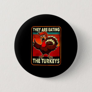 De äter Turkiet Roligt Donald Trump Tacksgiving Knapp