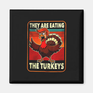 De äter Turkiet Roligt Donald Trump Tacksgiving Magnet
