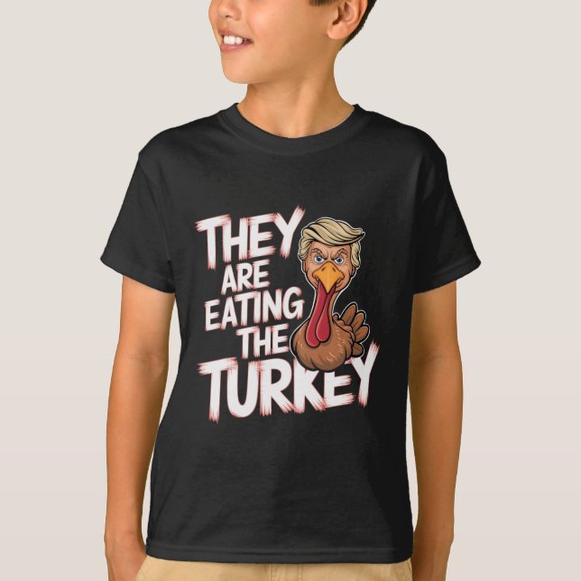 De äter Turkiets Donald Trump-Thanksgiving T Shirt (Framsida)