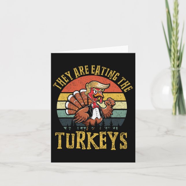 De äter turkonernas Thanksgiving Turkiet TR Kort (Framsida)