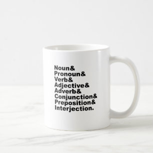 De åtta delarna av Tal på engelska Kaffemugg