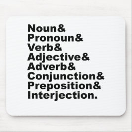 De åtta delarna av Tal på engelska Musmatta