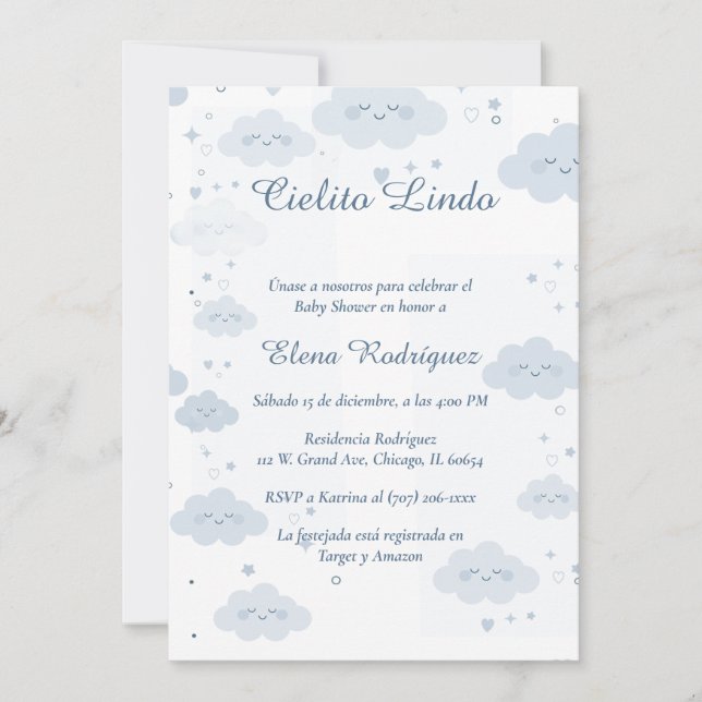 De Baby Shower Cielito Lindo Inbjudningar (Framsida)