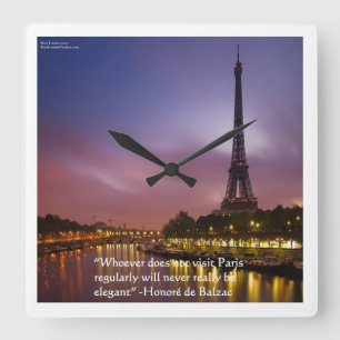 de Balzac-citat på Paris-elegans Väggur