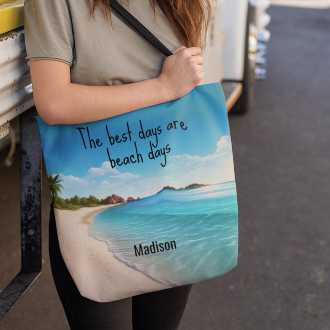 De bästa dagarna är Beach-dagar Namn Tygkasse (Skapare uppladdad)