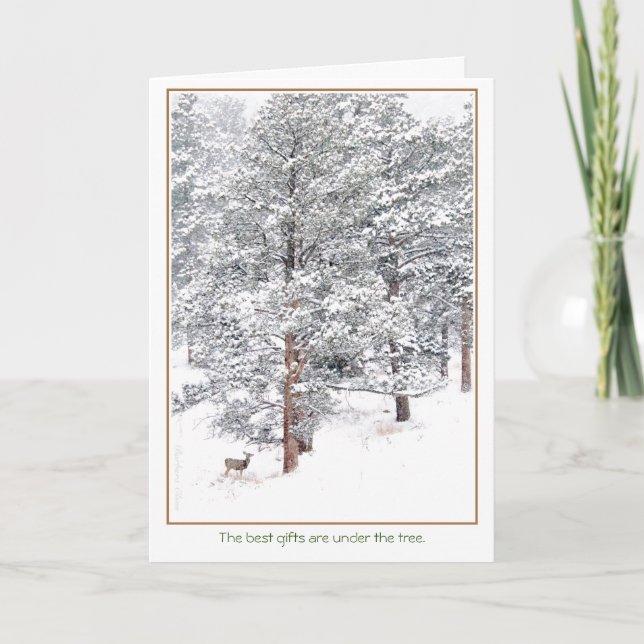 De bästa gåvorna finns under träd. helgkort (Framsida)