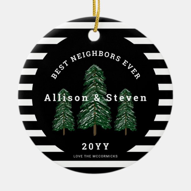 De bästa grannländerna Julen Gräs Träd i Elegant Julgransprydnad Keramik (Framsidan)