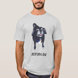 De bästa Hund-Pappa, svartvitt-Pug-tees T Shirt