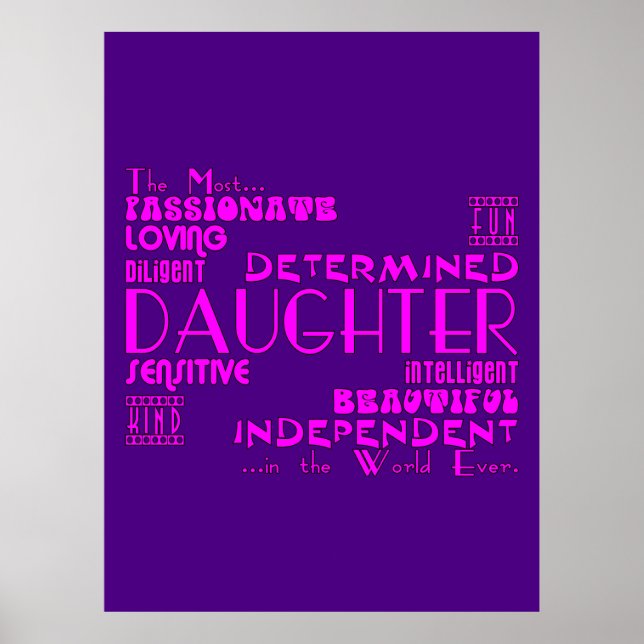 De bästa och bästa döttrarna födelsedag: Kvalitet Poster (Framsidan)