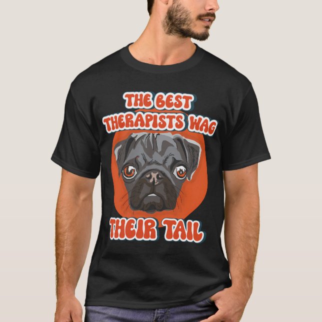 De bästa terapeuterna viftar på svansen Roligt cit T Shirt (Framsida)