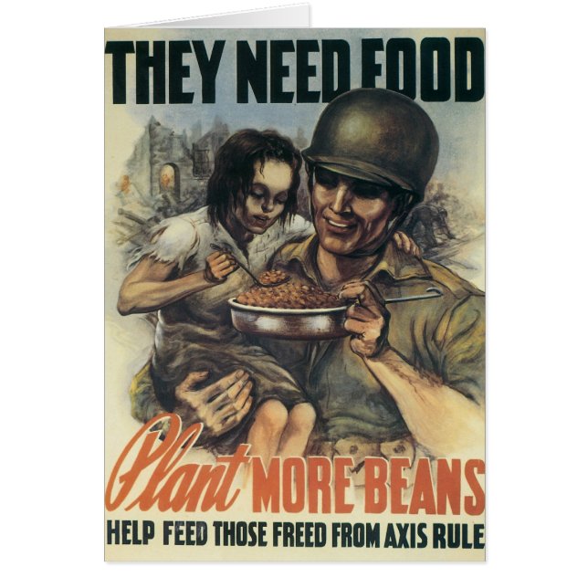 De behöver mat ~ Växla fler bönor Hälsningskort (Framsidan)