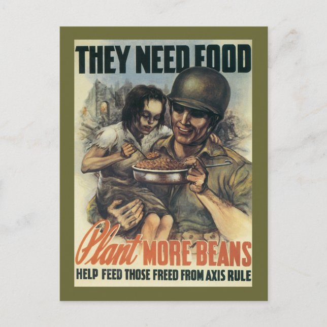 De behöver mat ~ Växla fler bönor Vykort (Framsida)