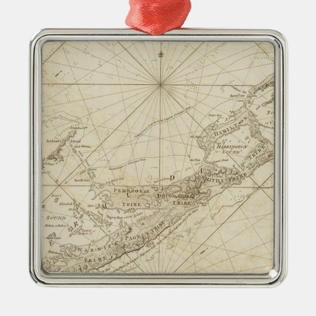 De Bermudas eller sommar öarna Julgransprydnad Metall (Framsidan)