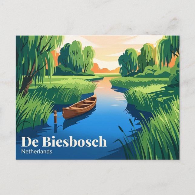 De Biesbosch nationalpark Nederländerna Vykort (Framsida)