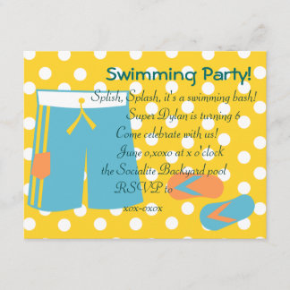 De blå Swimtrunks Inbjudningar