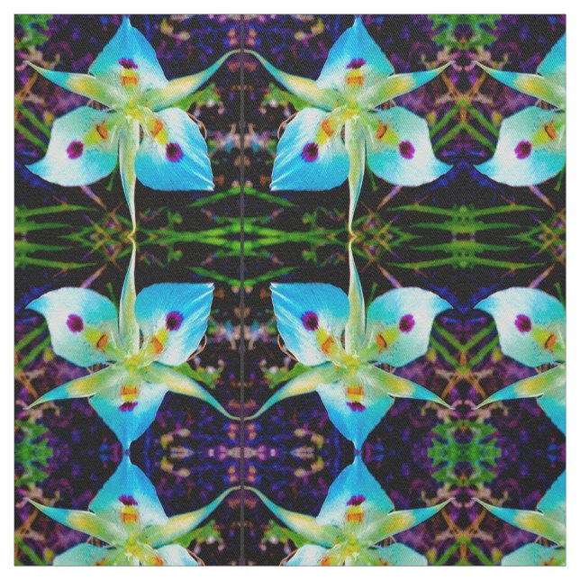 De blåa lily dansarna tyg (Provkarta)