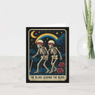 De blinda leder de blinda roliga tarotkort skelett kort
