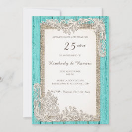 De Boda 25-årsjubileum med vintage spetsarbeten Inbjudningar