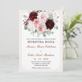 De Boda Blommig Elegant Med Rosor Inbjudningar