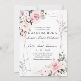 De Boda en Rosa Empolvado y gris Inbjudningar