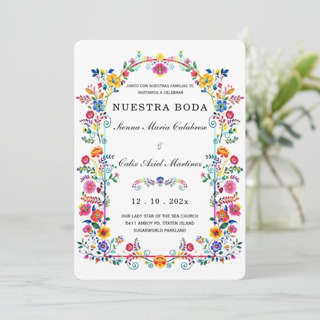 De Boda Mexicanas fulla av färg Inbjudningar (Stående Fram)
