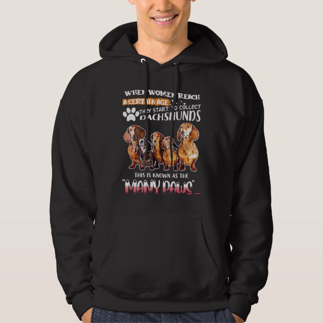 De börjar samla in Dachshund Hund tröja Premium Hoodie (Framsida)