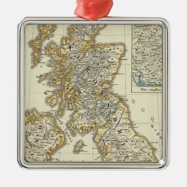 De brittiska islesna efter 1485 julgransprydnad metall (Framsidan)