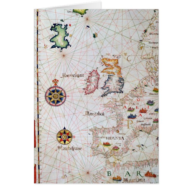 De brittiska islesna, Iberiaen och den Northwest Hälsningskort (Framsidan)