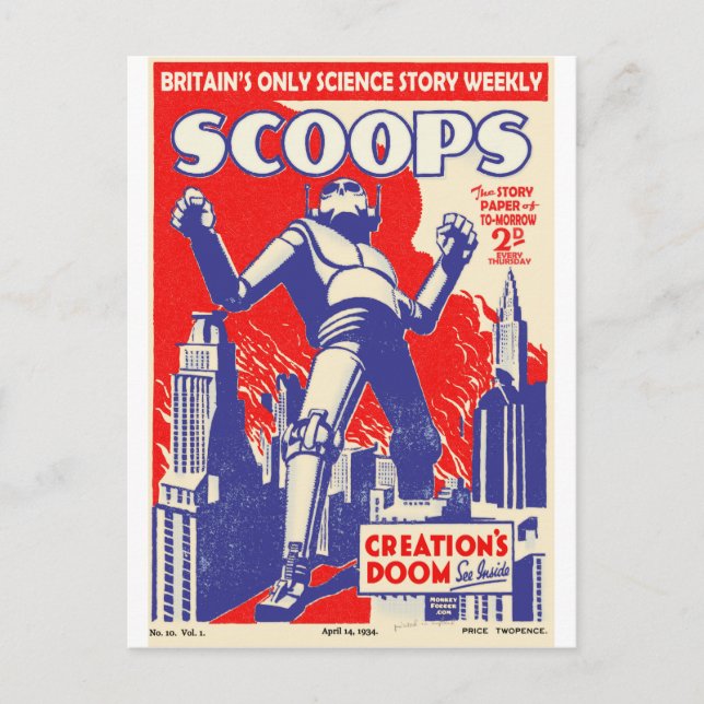 De brittiska roboterna kommer! vykort (Framsida)