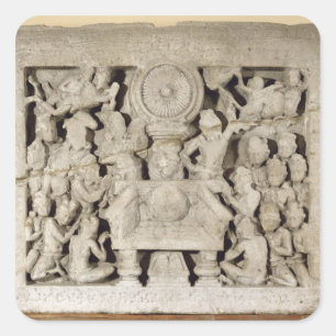 De buddistiska symbolernas gudstjänst, Amaravati ( Fyrkantigt Klistermärke