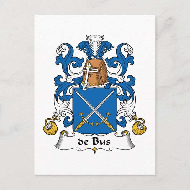 de Buss Family Crest Vykort (Framsida)