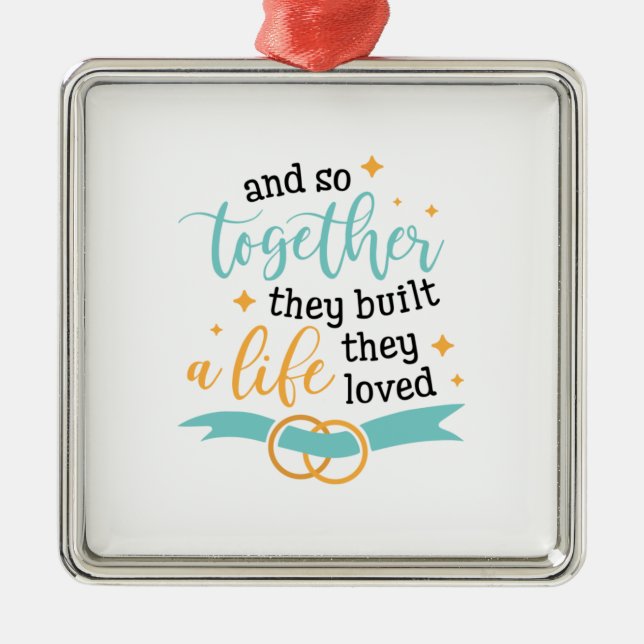 De Byggde ett liv tillsammans Julgransprydnad Metall (Framsidan)