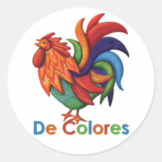 De Colores Tupp Gallo Round Sticker, Matte Runt Klistermärke