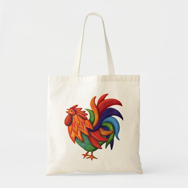 De Colores Tupp Gallo Tote Bag Tygkasse (Framsidan)
