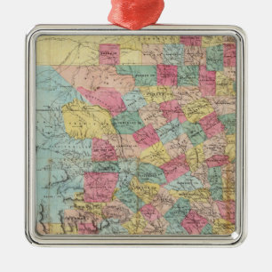 De Cordova's Karta of Texas Julgransprydnad Metall
