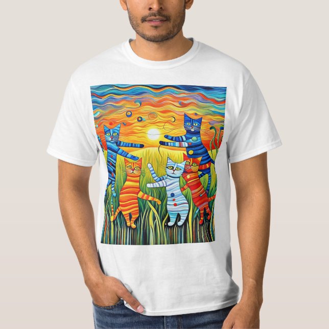 De dansande katterna t shirt (Framsida)