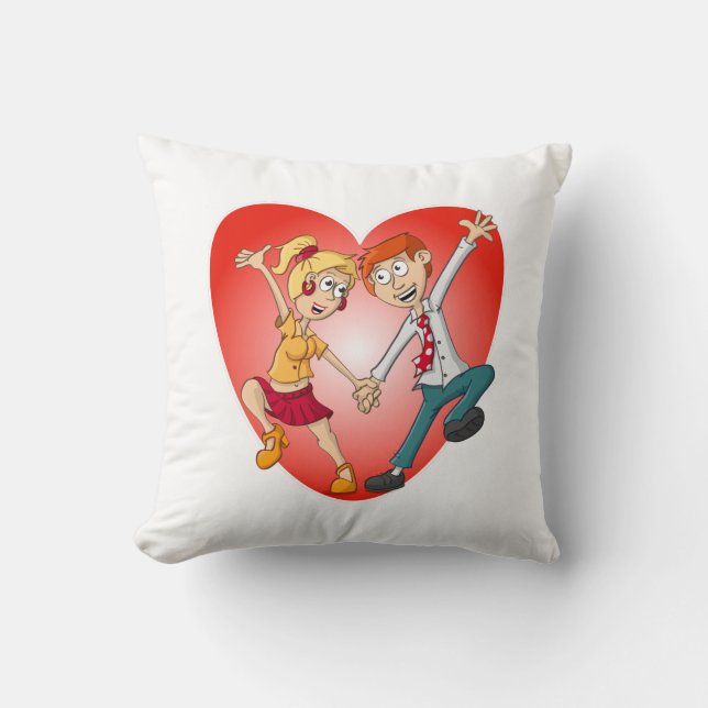 De dansende man en vrouw voor het Valentijn hart. Kudde (Framsida)