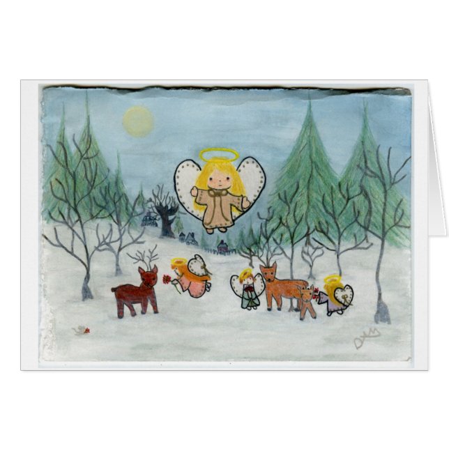 "De där "Hjort Little Änglar" Hälsningskort (Framsidan Horizontal)