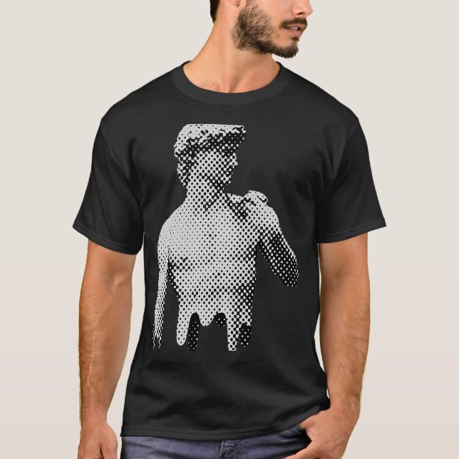 De David Marble Statue Michelangelo Renaissance Me T Shirt (Framsida)