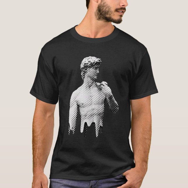 De David Marble Statue Michelangelo Renaissance Me T Shirt (Framsida)