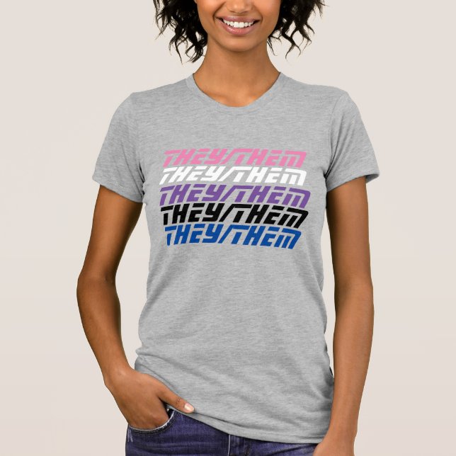 De/de Gender Fluid Pronouns Shirt T (Framsida)