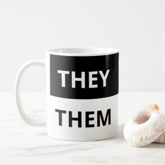 De/de Pronouns Black & White Classic Mugg