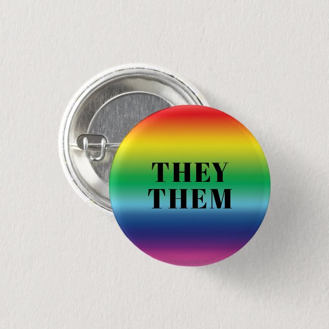 De, de, Pronouns Lgbtq Lgbt Pride Rainbow Knapp (Framsida & baksida)