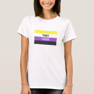 De/de Pronouns non-binary Flagga Basic T-Shirt