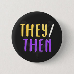 De/de Pronouns Pin Badge Knapp