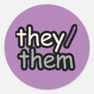 De/de Pronouns Sticker Lakan Runt Klistermärke