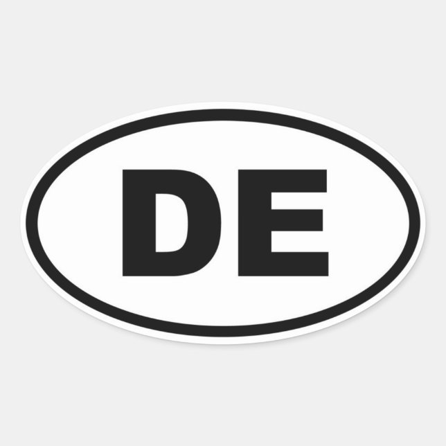 DE Delaware Ovalt Klistermärke (Framsida)