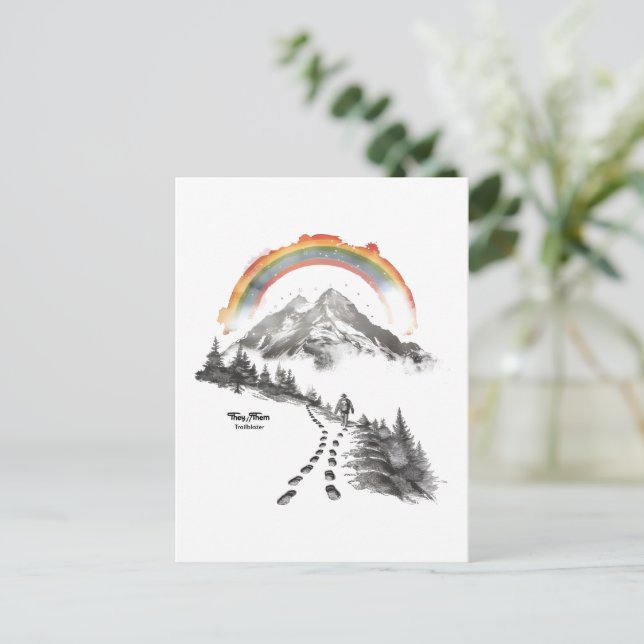 De/Dem Banbrytare – HBTQ-stolthet Camping Konst,  Vykort (Stående Fram)